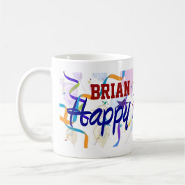 Caneca De Café Feliz Aniversário - Balões - Mug (Personalizar)