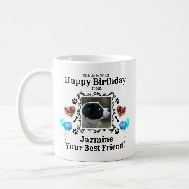Caneca De Café Feliz Aniversário Cachorro Melhor Amigo (Esquerda)