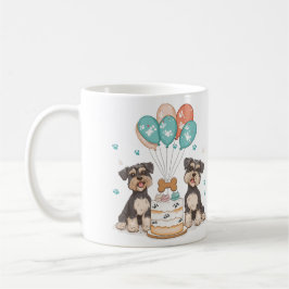 Caneca De Café Feliz Aniversário Cães Schnauzer