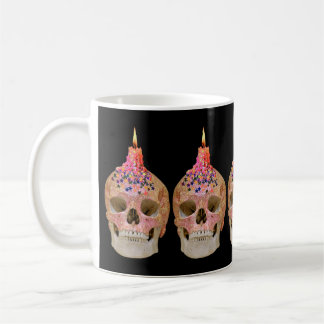 Caneca De Café Feliz Aniversário Crânio Vela Bruxa Assustadora