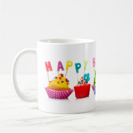 Caneca De Café Feliz aniversário - Cupcakes de café