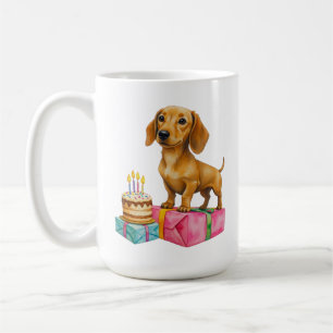 Caneca De Café Feliz aniversário dachshund cachorrinho pai mãe be