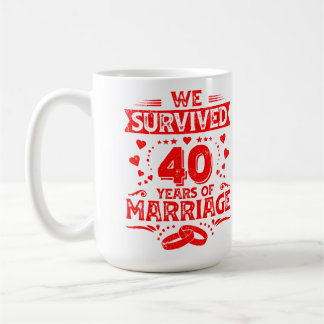 Caneca De Café Feliz aniversário de 40 anos de casais de casament