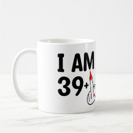 Caneca De Café Feliz aniversário de 40 anos, tenho 39 mais um