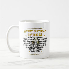 Caneca De Café  Feliz aniversário de 80 anos