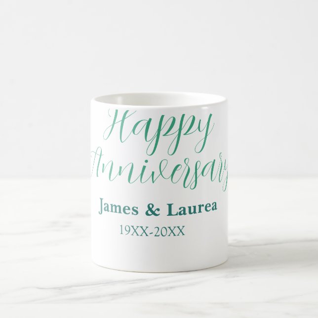 Caneca De Café Feliz aniversário de casamento nome data ano simpl (Centro)