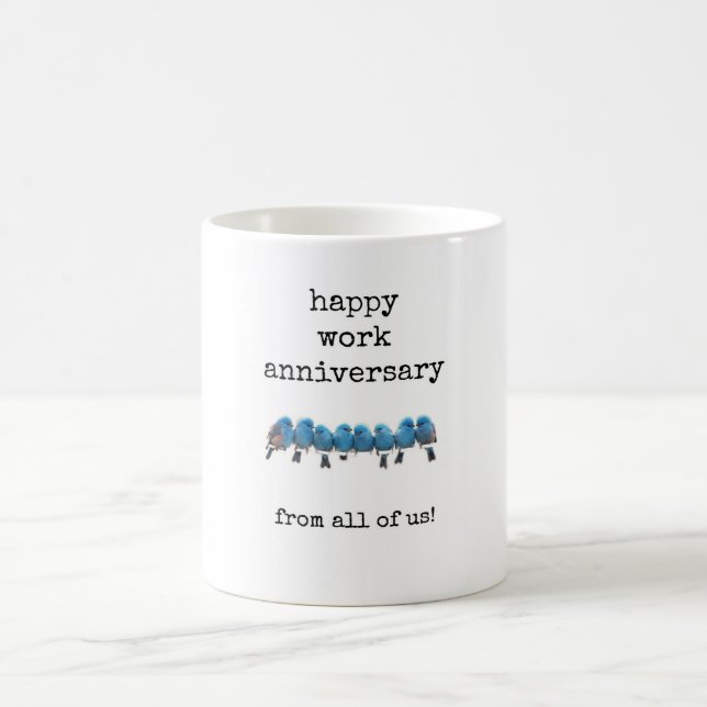 Caneca De Café Feliz aniversário de trabalho de todos nós (Centro)