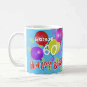 Caneca De Café Feliz aniversário do 60º Milestone Personalizado