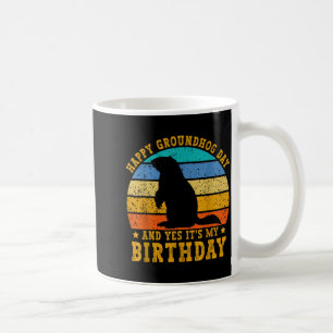Caneca De Café Feliz aniversário do Dia do Groundhog Woodchuck En