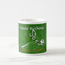 Caneca De Café Feliz Aniversário do Jogador de Futebol do Futebol