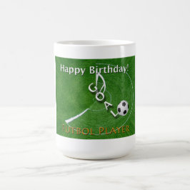 Caneca De Café Feliz Aniversário do Jogador de Futebol do Futebol