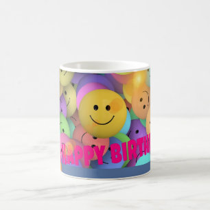 Caneca De Café Feliz Aniversário Feliz Caras de Sorriso