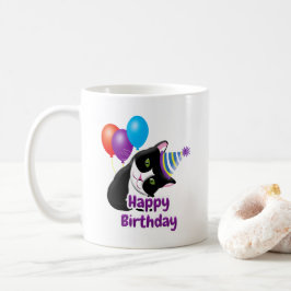 Caneca De Café Feliz Aniversário Gato