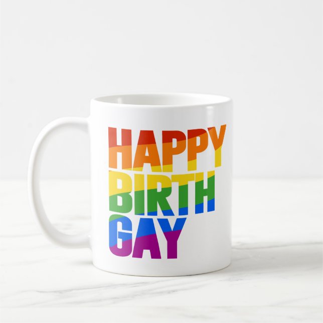 Caneca De Café Feliz Aniversário Gay (Esquerda)