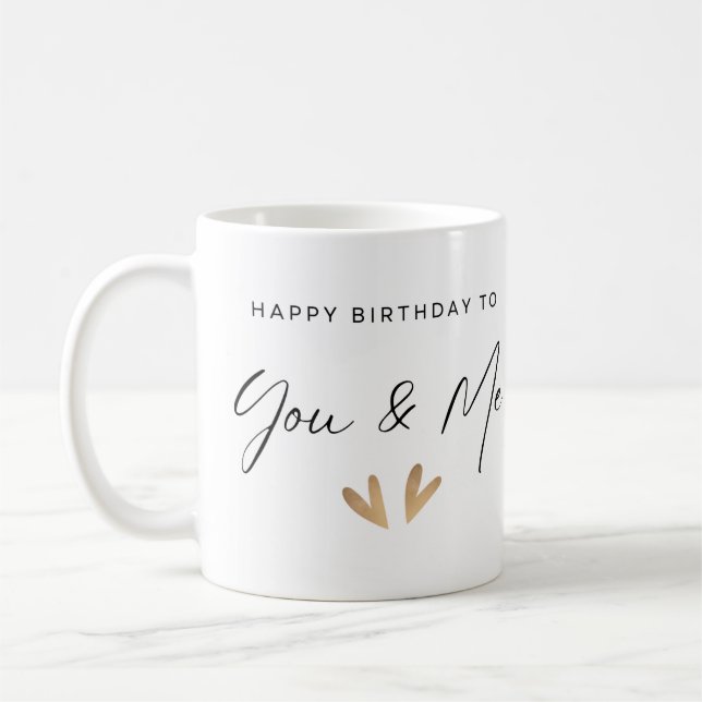 Caneca De Café Feliz Aniversário Gêmeos Mug (Esquerda)