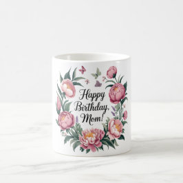 Caneca De Café Feliz aniversário Mãe Floral Design