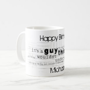 Caneca De Café Feliz aniversario masculino personalizado para ele