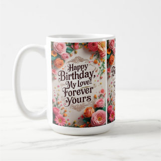 Caneca De Café Feliz Aniversário, Meu Amor! Para sempre - Românti