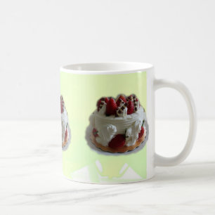 Caneca De Café feliz aniversário morango, bolo de chocolate