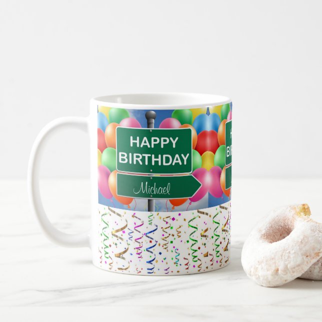 Caneca De Café Feliz Aniversário Mug (Com Donut)