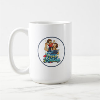 Caneca De Café Feliz Aniversário Pai e Filho