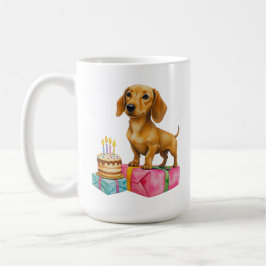Caneca De Café Feliz aniversário papai cachorro mamãe melhor amig