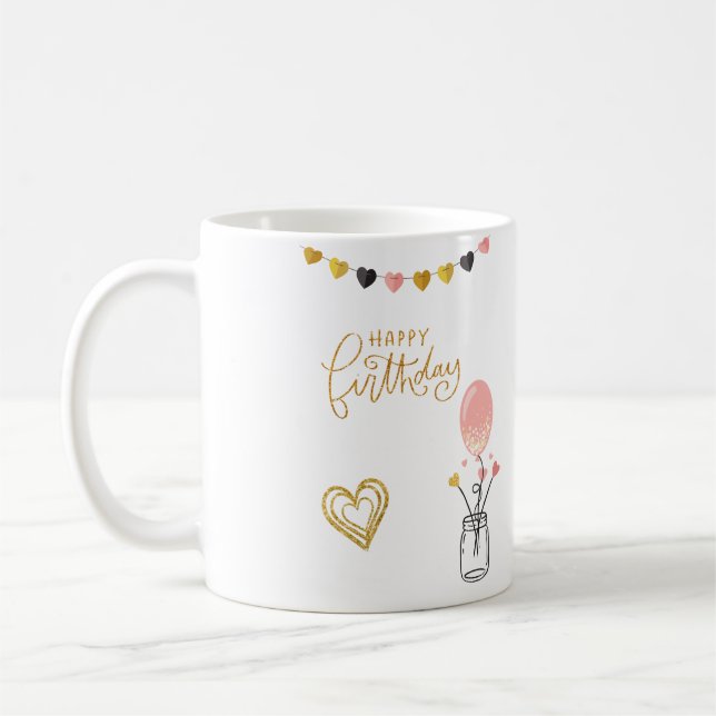 Caneca De Café Feliz aniversário para ela (Esquerda)