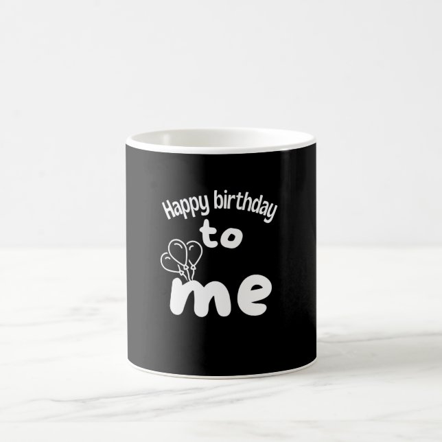 Caneca De Café Feliz aniversário para mim com balões (Centro)