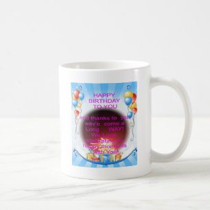 Caneca De Café Feliz aniversário para você Art Impressão