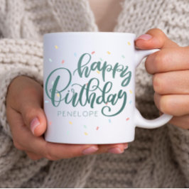 Caneca De Café Feliz Aniversário Personalizado