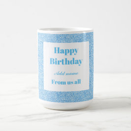 Caneca De Café Feliz aniversário personalizado de todos nós.