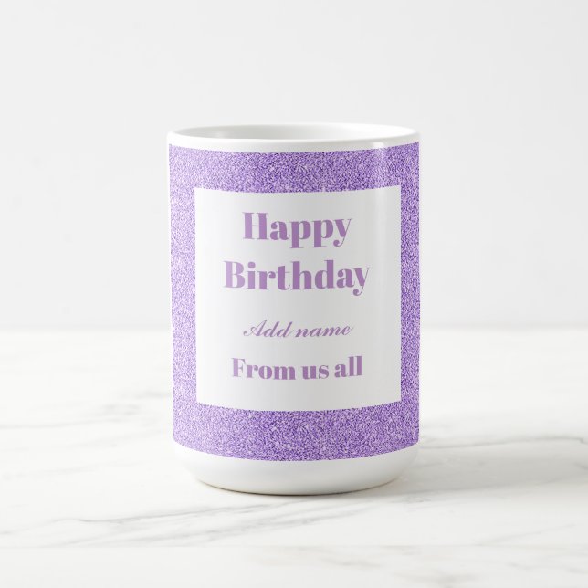 Caneca De Café Feliz aniversário personalizado de todos nós. (Centro)
