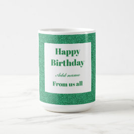 Caneca De Café Feliz aniversário personalizado de todos nós.