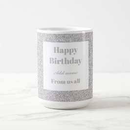 Caneca De Café Feliz aniversário personalizado de todos nós.