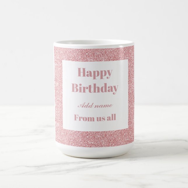 Caneca De Café Feliz aniversário personalizado de todos nós. (Centro)