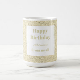 Caneca De Café Feliz aniversário personalizado de todos nós.