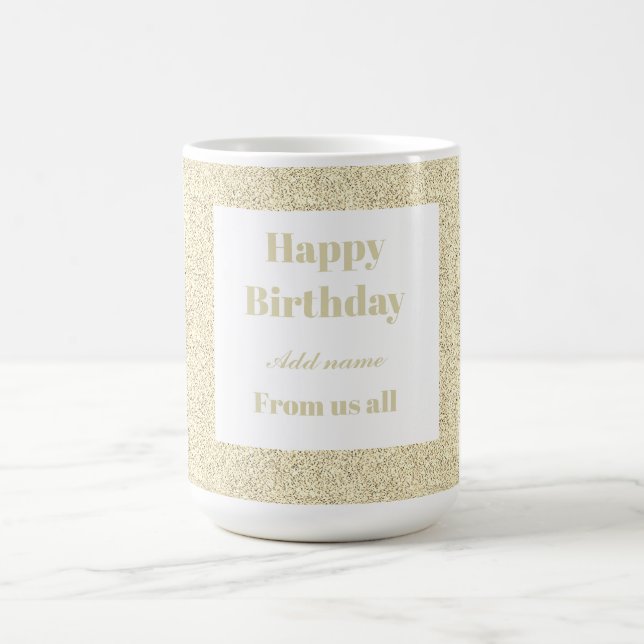 Caneca De Café Feliz aniversário personalizado de todos nós. (Centro)