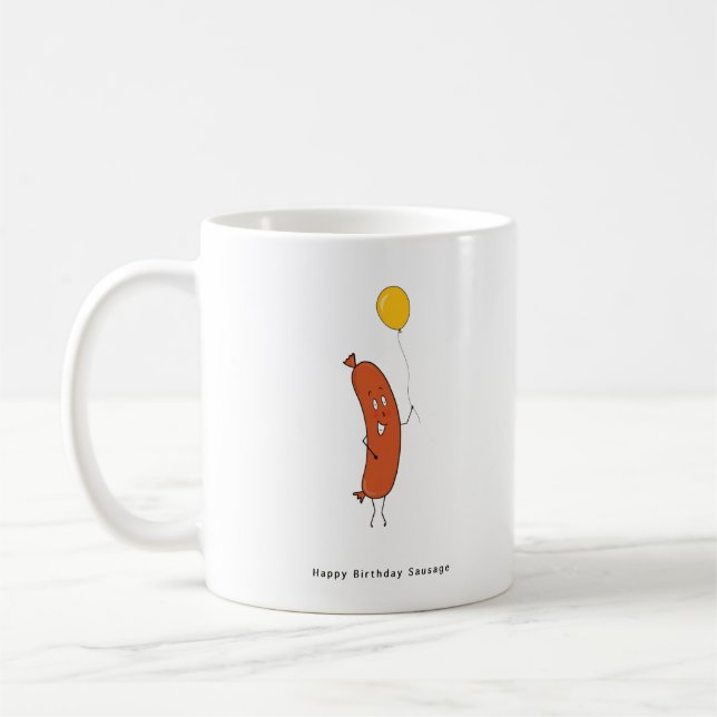 Caneca De Café Feliz Aniversário Salsicha (Esquerda)
