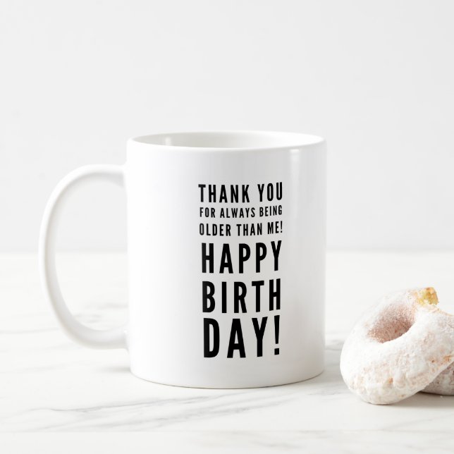 Caneca De Café Feliz aniversário sarcástico desejos de amigos irm (Com Donut)