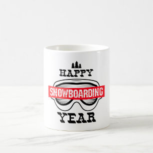 Caneca De Café Feliz Ano de Snowboarding