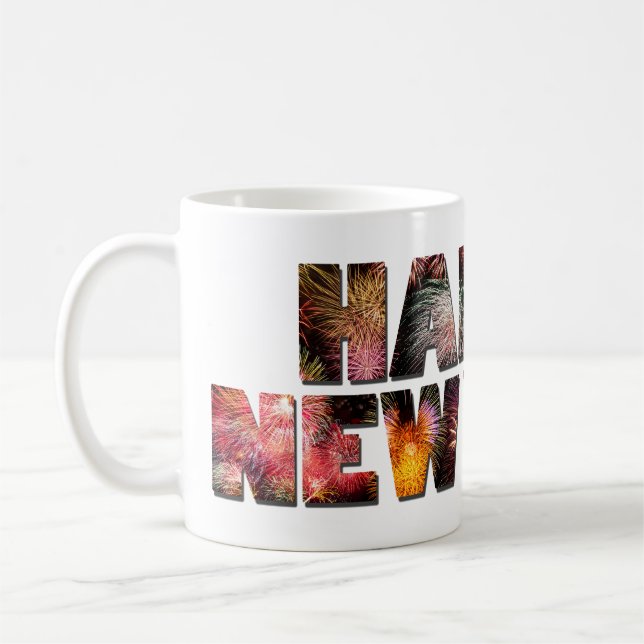 Caneca De Café "Feliz ano novo 2025 🎆 Fireworks Extravaganza!" (Esquerda)