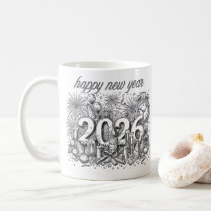 caneca de café feliz ano novo 2026