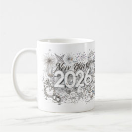 caneca de café feliz ano novo 2026