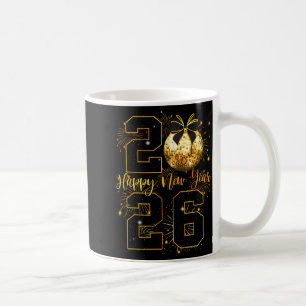 Caneca De Café Feliz Ano Novo 2026 Coquette Bow Disco Ball Ano No