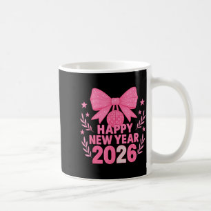 Caneca De Café Feliz Ano Novo 2026 Nk Bow Coquette Family 