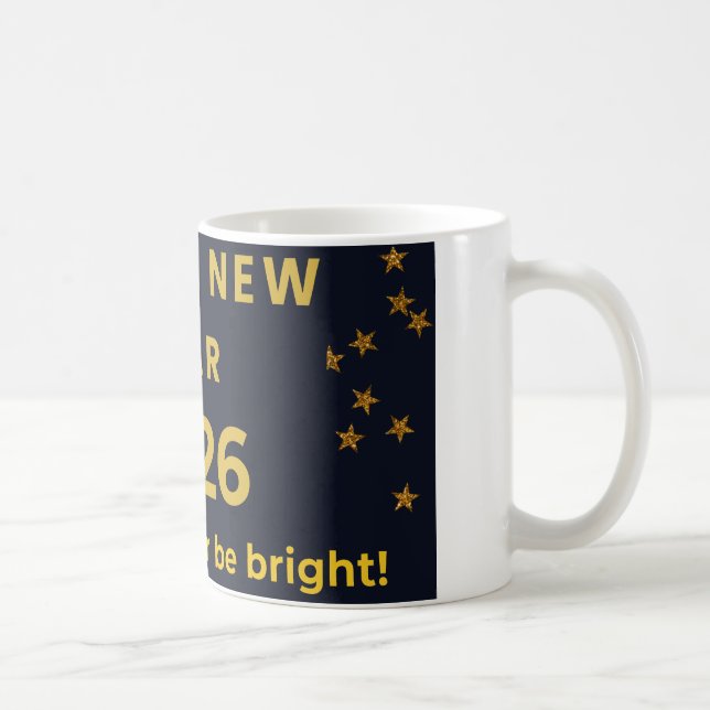 Caneca De Café Feliz Ano Novo 2026 - Que Seu Ano Seja Brilhante (Direita)