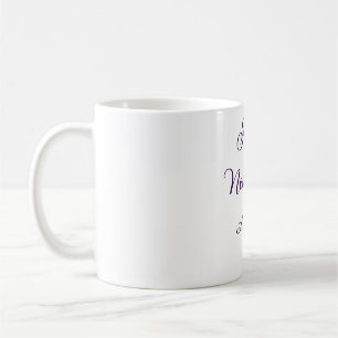 Caneca De Café Feliz ano novo caligrafia roxa simples minimalista