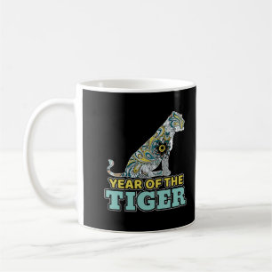 Caneca De Café Feliz Ano Novo Chinês Zodiac Tiger Mandala