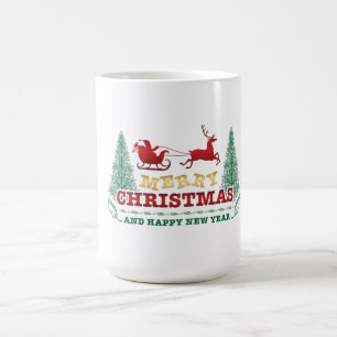 Caneca De Café feliz ano novo e Feliz Natal  