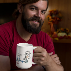 Caneca De Café Feliz ano novo Entre Os Gatinhos Num Fio